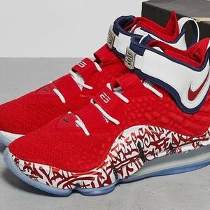 NEW Men's Nike LeBron XVII 17 FP Graffiti Remix Size 5 University Red CT…